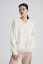 Load image into Gallery viewer, Davion Premium Pure Cashmere V-Neck Sweater — The Geometry of Quiet Strength
