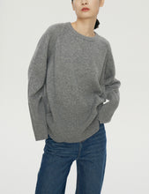 将图片加载到图库查看器，Raglan Cashmere Wool Round Neck Long Sleeves Sweater
