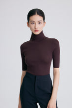 将图片加载到图库查看器，Lydia Merino Wool Turtleneck Short Sleeves Sweater
