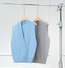 将图片加载到图库查看器，Monet V-Neck Merino Wool Cashmere Vest
