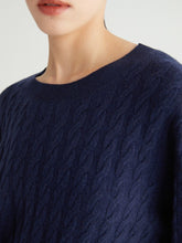 画像をギャラリービューアに読み込む, Arshan Cable Knit Cashmere Sweater
