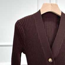 Charger l&#39;image dans la galerie, Edition Extra Fine Merino Wool Rib-Knitted Cardigan
