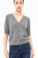Charger l&#39;image dans la galerie, Diana Premier Cashmere Short-Sleeve V-Neck Cardigan

