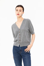 Charger l&#39;image dans la galerie, Diana Premier Cashmere Short-Sleeve V-Neck Cardigan
