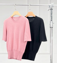将图片加载到图库查看器，Pringle Sculpted Cashmere Short-Sleeve Knit Top

