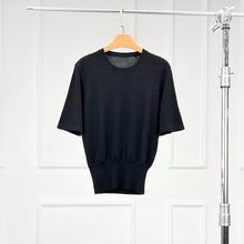 将图片加载到图库查看器，Pringle Sculpted Cashmere Short-Sleeve Knit Top
