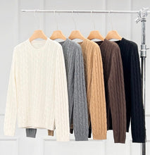 Load image into Gallery viewer, Kow Classic Cable Knit Premier Cashmere Sweater
