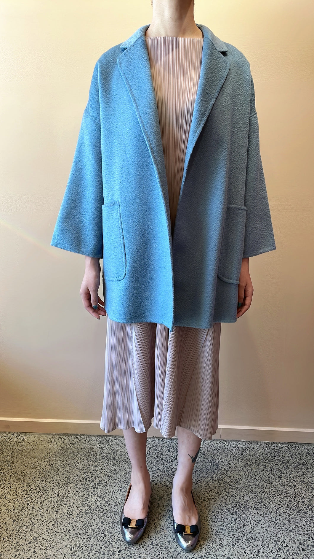 AIMAI Bathrobe Cropped Cashmere Wool Coat