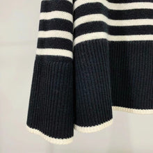 将图片加载到图库查看器，AIMAI Merino Stripe Oversized Turtleneck Sweater
