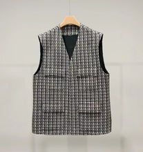 将图片加载到图库查看器，Crush Custom Made Tweed Wool Pockets Vest

