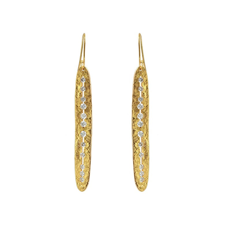 Gold Peas Diamond Embellished Earrings