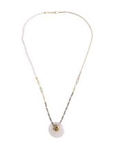 Load image into Gallery viewer, Hand-polished Natural Pink Crystal Stone Irregular Design Necklace
