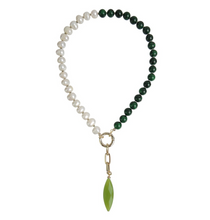 将图片加载到图库查看器，Handmade Fresh Water Pearl Natural Stone Irregular Design Necklace
